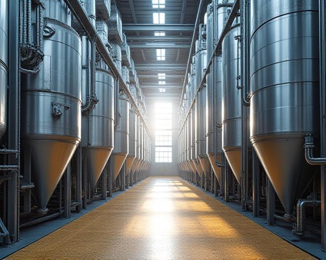 Panoramica di un moderno mulino industriale a grano tenero